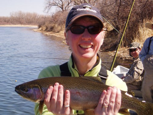 Kathy is a very happy Fisherwoman!